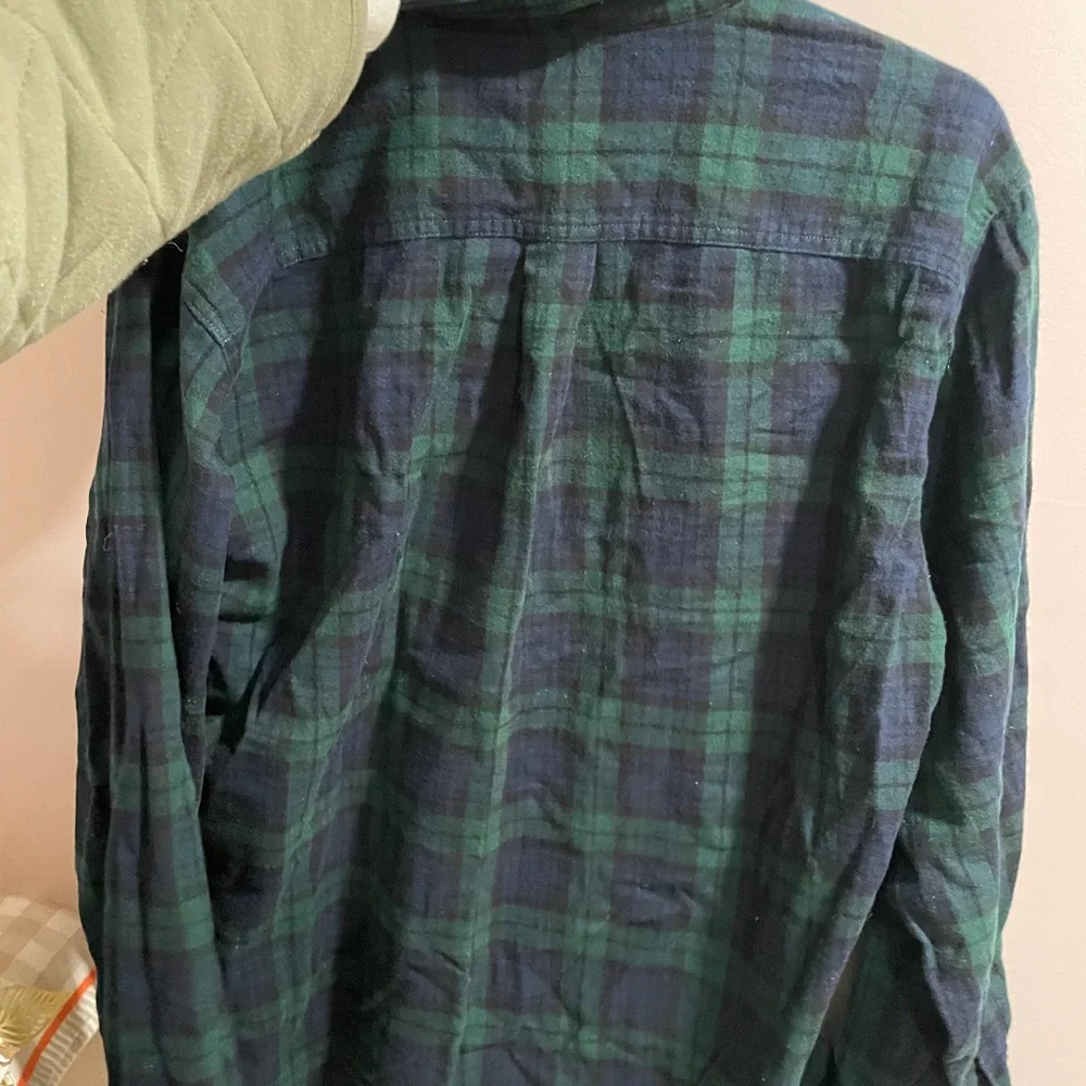 L.L. Bean Green Blue Flannel Size Large - Picture 3 of 3
